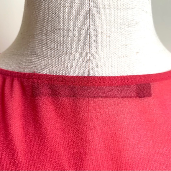 ZARA BASIC Dark pink ruffled sleeveless blouse XS Extra small - Picture 6 of 9